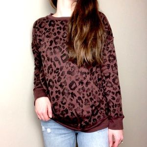 Peyton Jenson Crew Neck Red Wine Sweatshirt